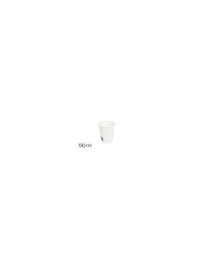 Vaso de papel blanco bunzl reciclable pefc 190 ml apto bebidas frias y calientes paquete de 50 unidades