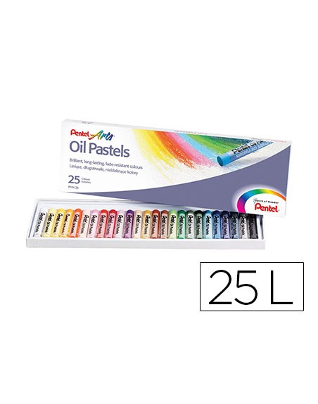 Lapices pentel oil pastel caja de 25 colores surtidos