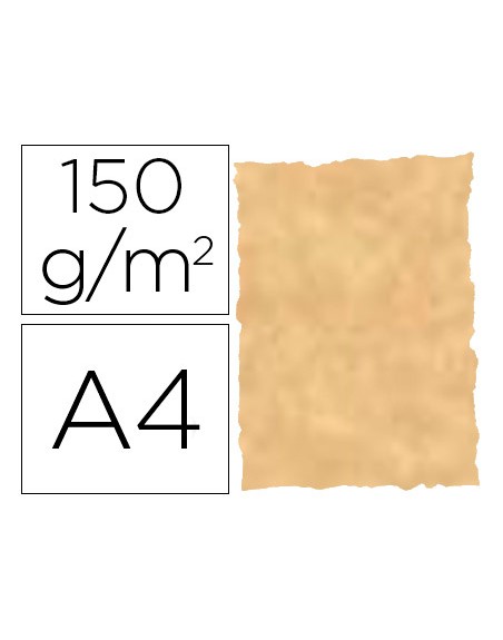 Papel pergamino din a4 troquelado 150 gr color parchment ocre paquete de 25 hojas