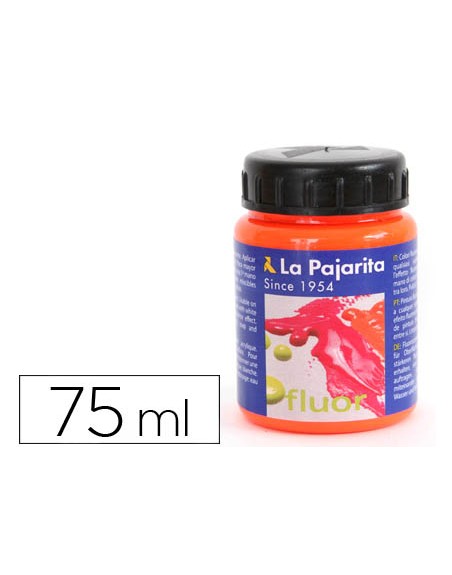 Pintura acrilica la pajarita f-02 naranja fluorescente 75ml