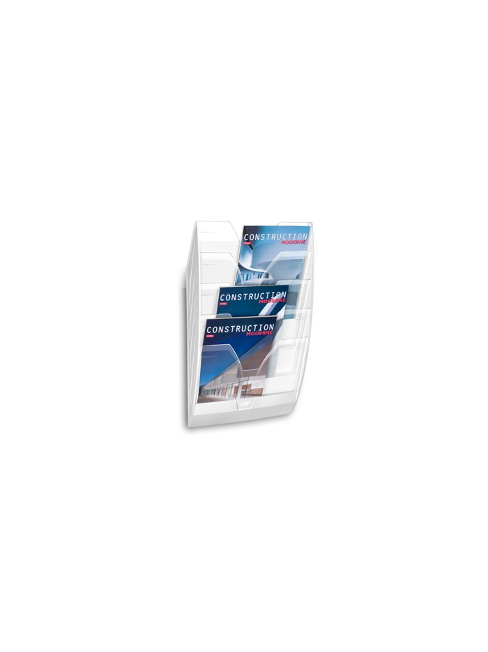 Expositor mural cep de pared con 5 compartimentos transparente y blanco 580x122x350mm Expositor mural cep de pared con 5 compartimentos transparente y blanco 580x122x350mm