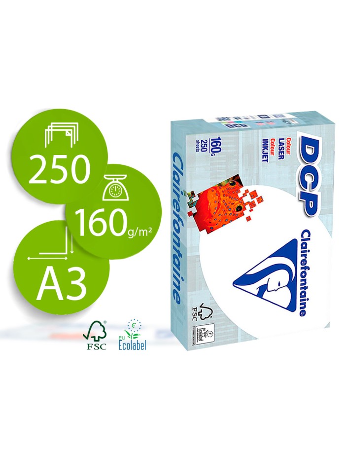 Papel fotocopiadora clairefontaine din a3 160 gramos paquete de 250 hojas Papel fotocopiadora clairefontaine din a3 160 gramos paquete de 250 hojas