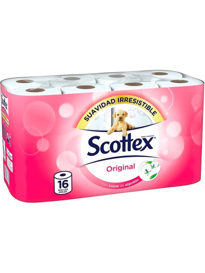 Papel higienico scottex 2 capa s original paquete 16 rollos