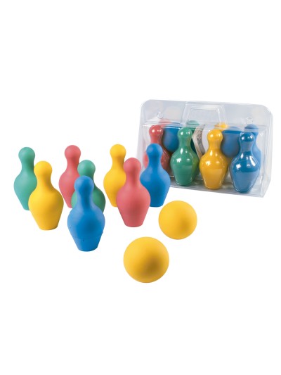 Juego de bolos amaya en foam 8 piezas y 2 pelotas longitud 18 cm