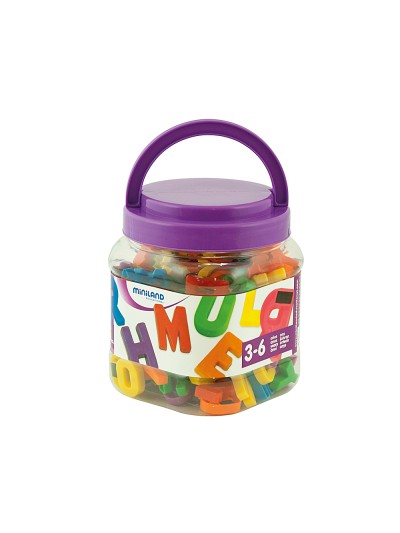 Juego miniland letras mayusculas magneticas bote de 154 piezas