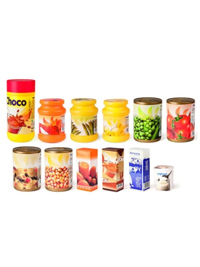 Juego miniland alimentos envasados 12 piezas