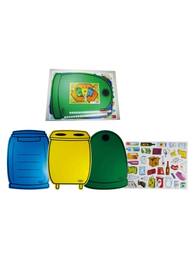 Juego contenedores henbea plastico reciclaje material organico vidrio papel 36 piezas incluye envase recicla
