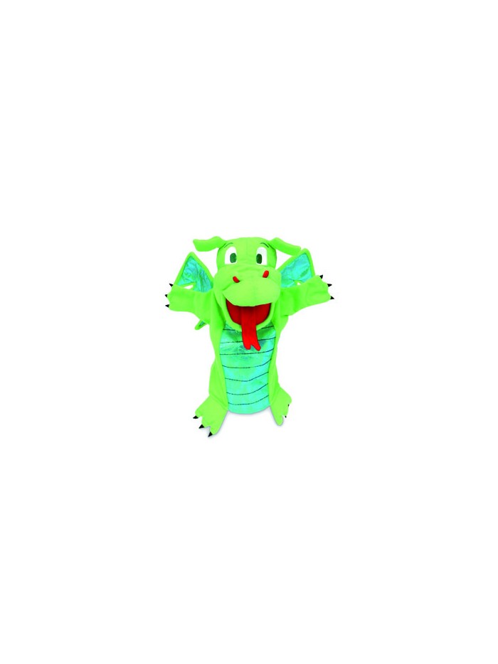Marioneta fiesta crafts de tela para mano y dedos dragon verde 17x33 cm Marioneta fiesta crafts de tela para mano y dedos dragon verde 17x33 cm