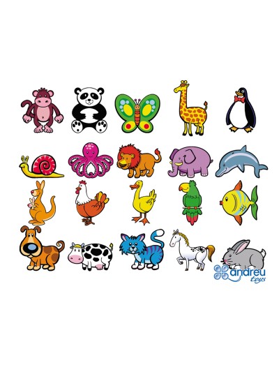 Juego andreutoys animalitos magneticos 8 cm caja de 20 unidades surtidas 20,6x19x4,5 cm