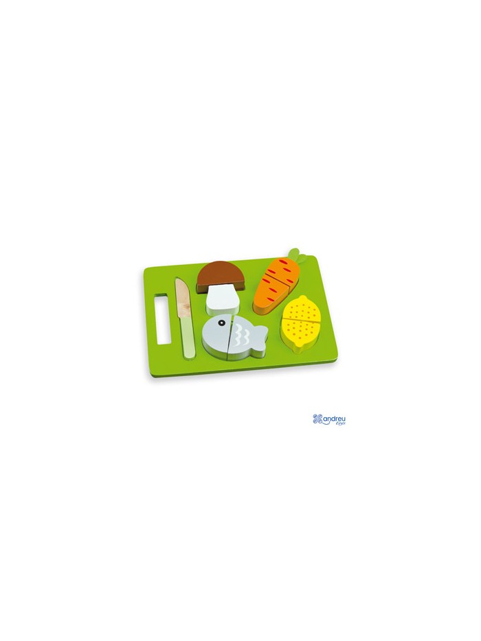 Juego andreutoys bandeja alimentos para cortar 21,4x15x3 cm Juego andreutoys bandeja alimentos para cortar 21,4x15x3 cm