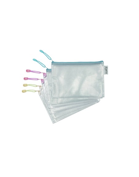 Bolsa multiusos tarifold zipper con cremallera din a5 pack de 6 unidades colores pastel surtidos