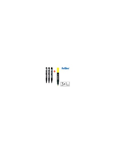 Rotulador artline comic pen calibrado micrometrico negro bolsa de 3 uds 0,2 0,4 0,8 + fluorescente 660