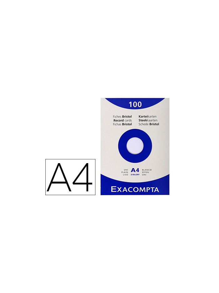 Cartulina exacompta din a4 blanca 205 gr paquete de 100 unidades Cartulina exacompta din a4 blanca 205 gr paquete de 100 unidades