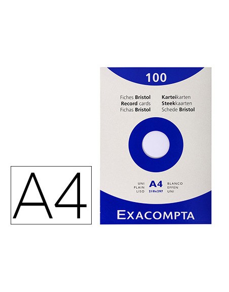 Cartulina exacompta din a4 blanca 205 gr paquete de 100 unidades