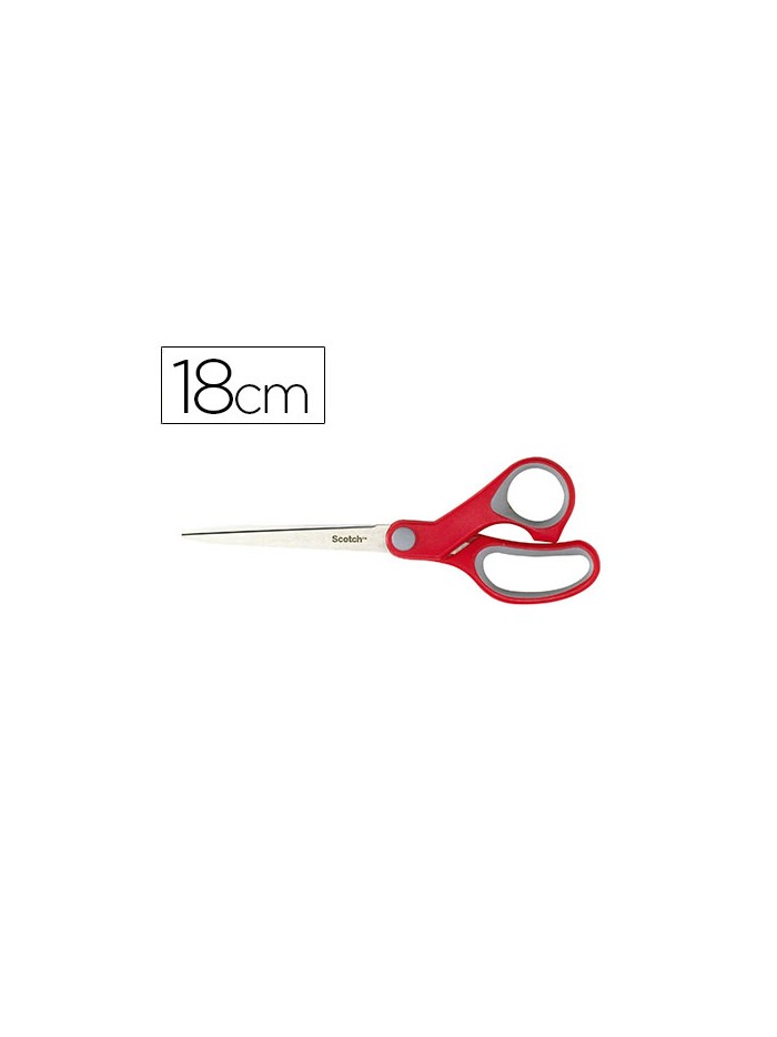Tijera oficina scotch confort 18 cm de acero inoxidable mango ergonomico ambidiestros Tijera oficina scotch confort 18 cm de acero inoxidable mango ergonomico ambidiestros