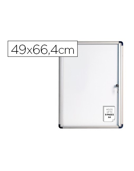 Vitrina de anuncios bi-office fondo magnetico extraplana de interior 490x664 mm