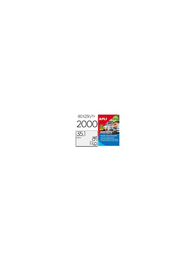Etiqueta adhesiva apli 35,6x16,9 mm fotocopiadora laser inkjet caja 25 hojas din a4 con 2000 etiquetas