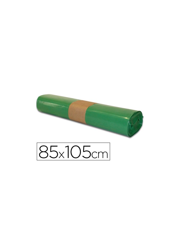 Bolsa basura industrial verde 85x105cm galga 110 rollo de 10 unidades Bolsa basura industrial verde 85x105cm galga 110 rollo de 10 unidades