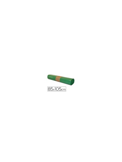 Bolsa basura industrial verde 85x105cm galga 110 rollo de 10 unidades