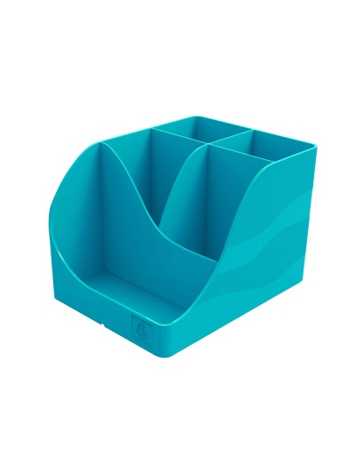 Cubilete portalapices exacompta wave skandi plastico reciclado color azul pacifico