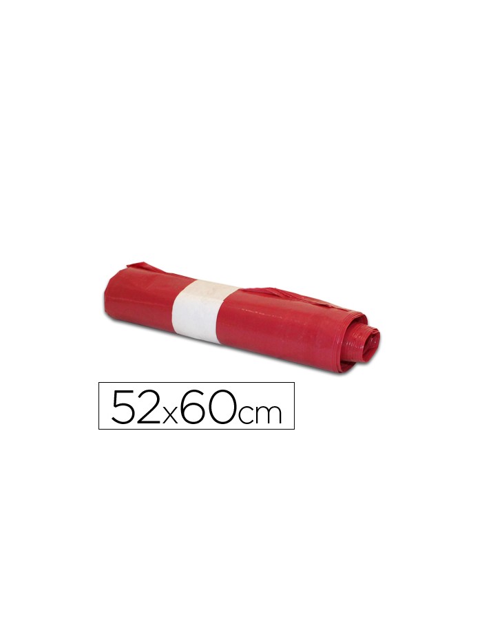 Bolsa basura domestica roja 52x60cm galga 70 rollo de 20 unidades Bolsa basura domestica roja 52x60cm galga 70 rollo de 20 unidades