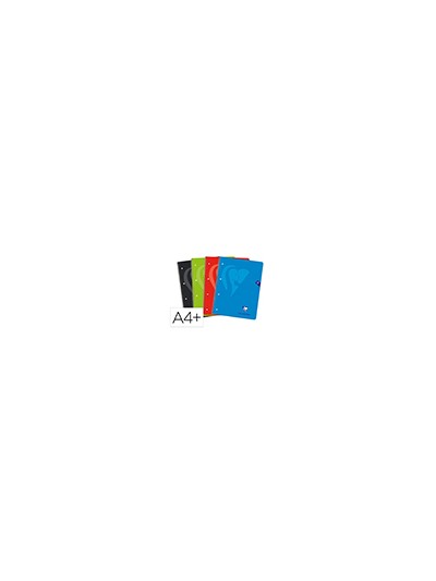 Cuaderno espiral clairefontaine tapa forrada din a4+ micro 120h 4 tal 90 gr 5 bandas color cuadro 5 mm