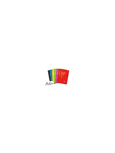 Cuaderno espiral clairefontaine tapa blanda din a4+ micro 80h 4 tal 90 gr cuadro 5 mm colores surtidos