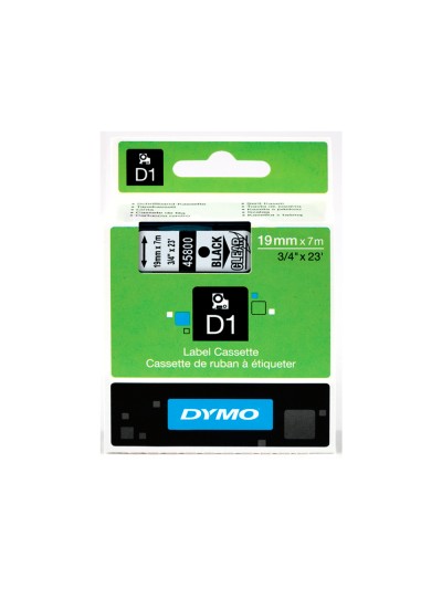 Cinta dymo negro transparente 19mm x 7 mt d1
