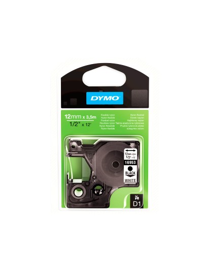 Cinta dymo negro blanco 12mm x3,5 mt d1 nylon