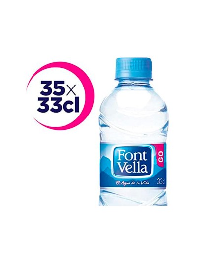 Agua mineral natural font vella botella sant hilari 330 ml