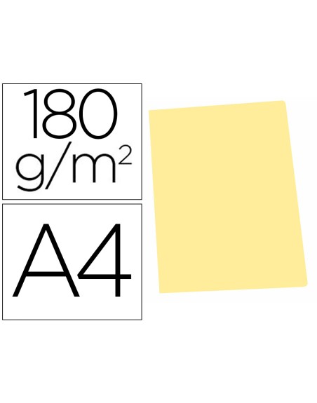Subcarpeta cartulina gio din a4 amarillo pastel 180 g/m2