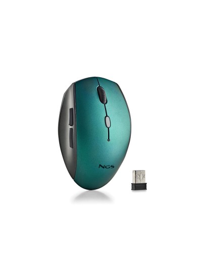 Raton ngs bee 800/1200/1600 dpi inalambrico 5 botones receptor usb-a 2,4 ghz color azul