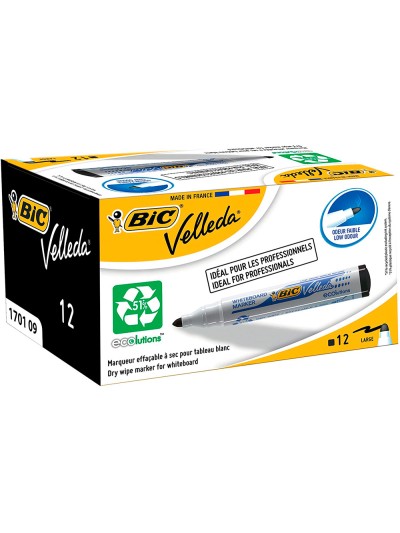 Rotulador bic velleda para pizarra negro punta redonda 1,3 mm