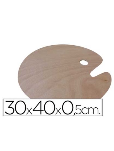 Paleta madera artist ovalada tamaño 30x40x0,05 cm
