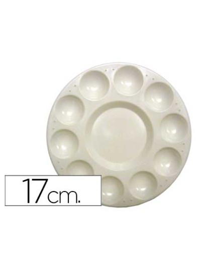 Paleta plastico artist circular con 10 huecos 17 cm diametro