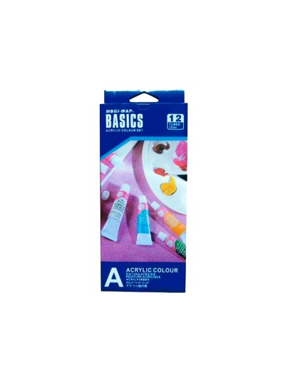 Pintura acrilica artist caja carton de 12 colores surtidos tubo de 12 ml