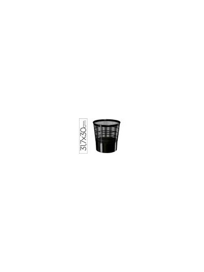 Papelera plastico cep ecoline rejilla negra 16 litros 30x30x31,7 cm