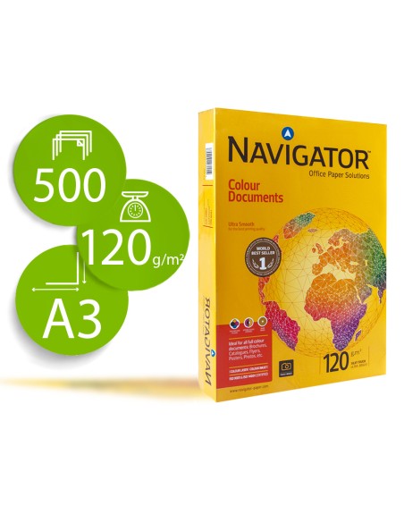 Papel fotocopiadora navigator din a3 120 gramos paquete de 500 hojas