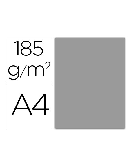 Cartulina guarro din a4 gris perla 185 gr paquete 50 hojas