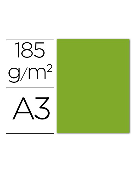 Cartulina guarro din a3 verde amazona 185 gr paquete 50 hojas