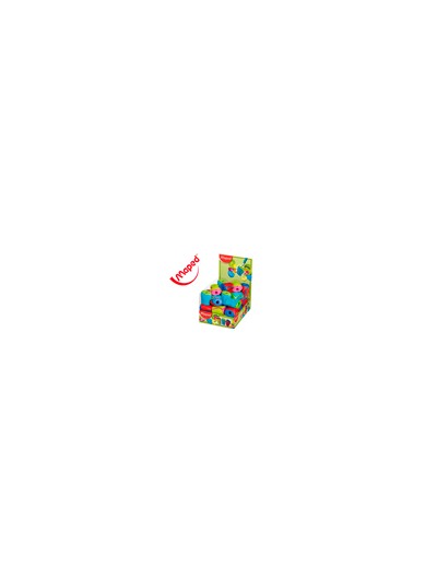 Sacapuntas maped plastico boogy 1 uso con deposito colores surtidos