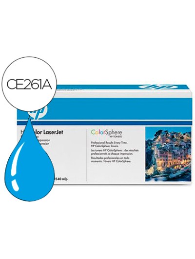 Toner hp color laserjet cp4025/cp4525 -ce261a- cian 11.000 pags