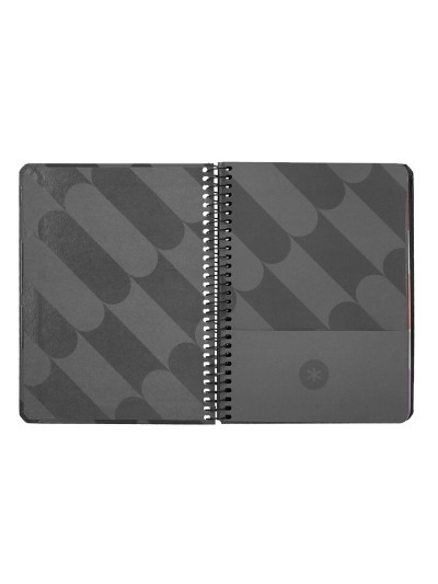 Agenda espiral antartik pattern a6+ 2025 semana vista color negro papel 80 gr