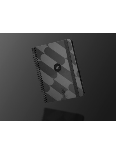 Agenda espiral antartik pattern a6+ 2025 semana vista color negro papel 80 gr