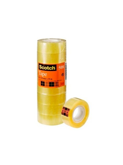 Cinta adhesiva scotch acordeon 33 mt x 19 mm pack de 8 unidades