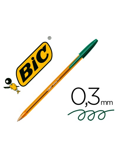 Boligrafo bic cristal punta fina verde