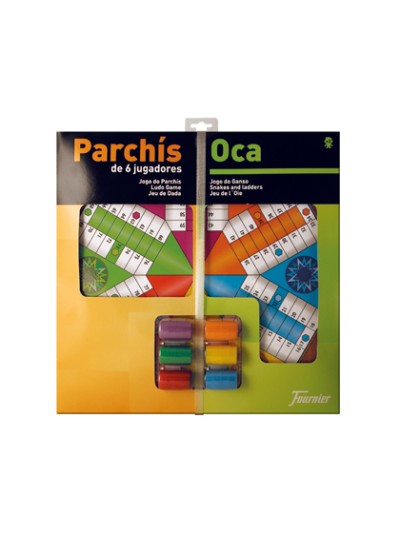 Parchis con oca tablero grande 6 jugadores 41x40x4,7 cm
