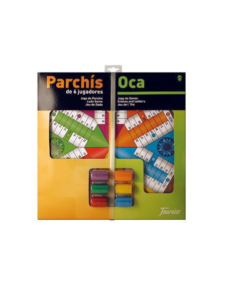 Parchis con oca tablero grande 6 jugadores 41x40x4,7 cm