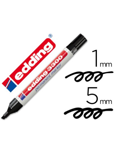 Rotulador edding marcador 3300 n.1 negro punta biselada recargable