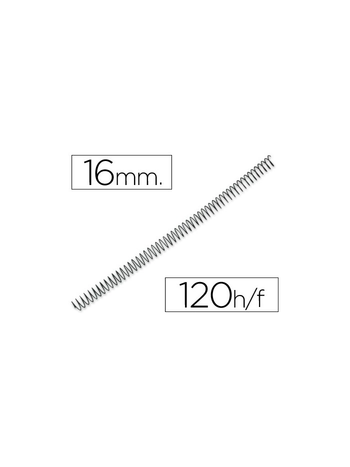 Espiral metalico yosan negro paso 64 5:1 16 mm calibre 1,20 mm Espiral metalico yosan negro paso 64 5:1 16 mm calibre 1,20 mm
